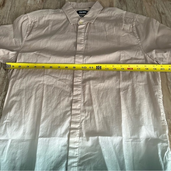 Antony Morato Tie Dye Button Down Shirt Small Tan Teal Ombré Lightweight Casual - Picture 4 of 7